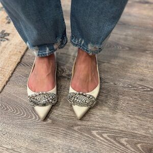 Badgley Mischka Silk Rhinestone Flats